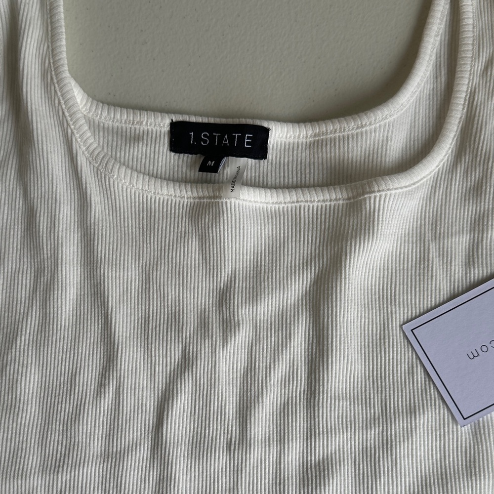 1. State Ivory Ribbed Tank Top - Picture 2 of 3